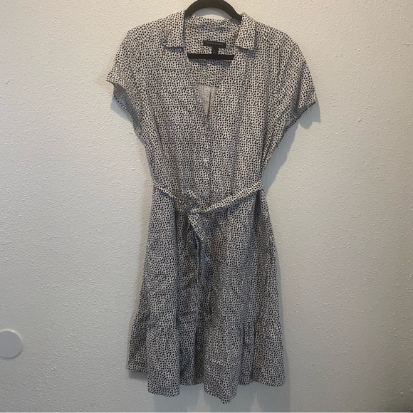 Banana Republic Dresses & Skirts - BANANA REPUBLIC Navy & Beige Geometric Belted Dress Sz. LARGE